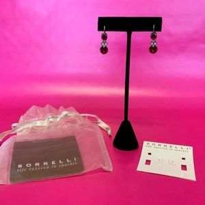 NWT SORELLI CRIMSON & WHITE EARRINGS